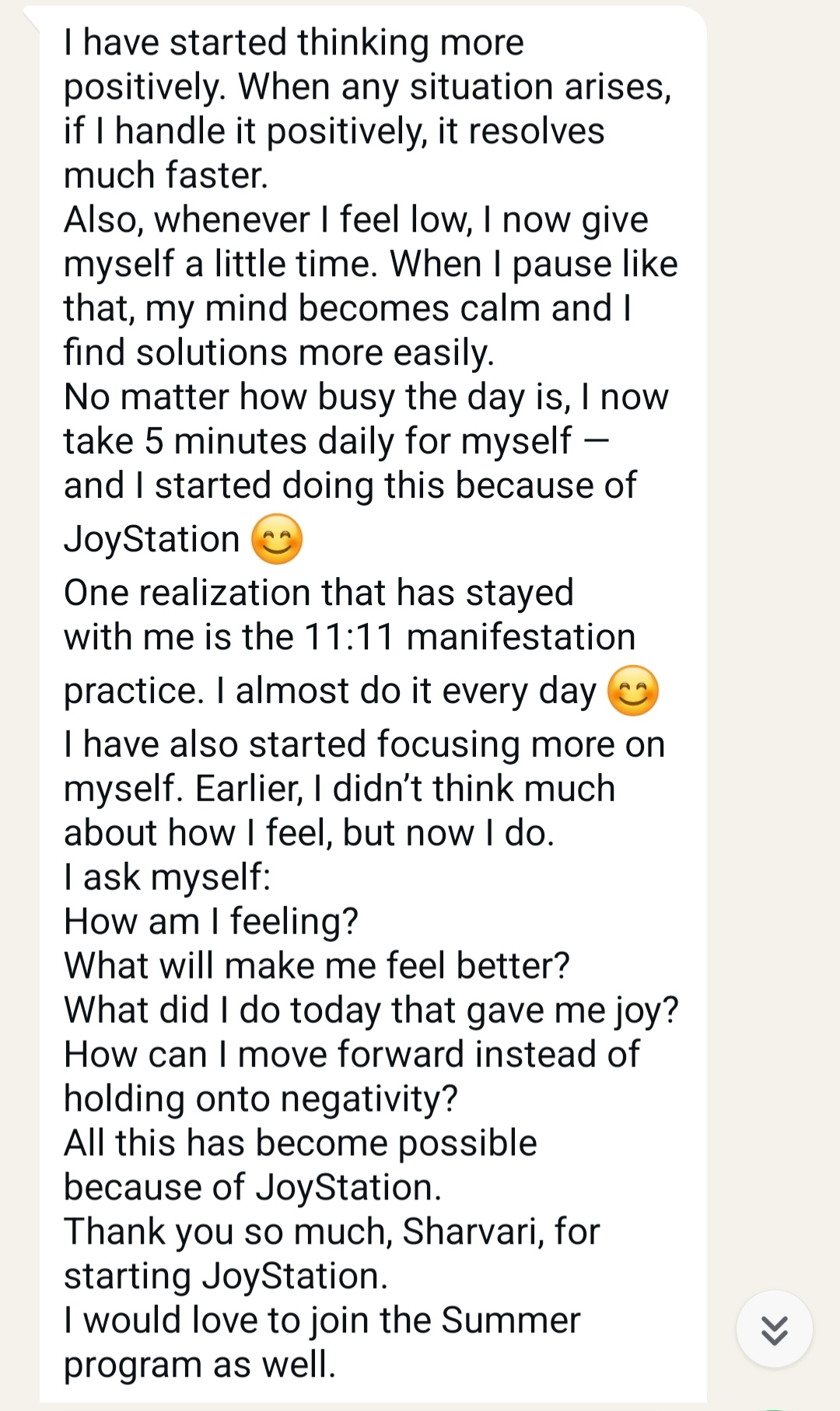 Testimonial - Coach Sharvari Sinde 1
